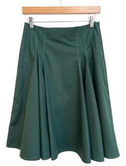 Poplin Pleated Skirt - Spherical Green