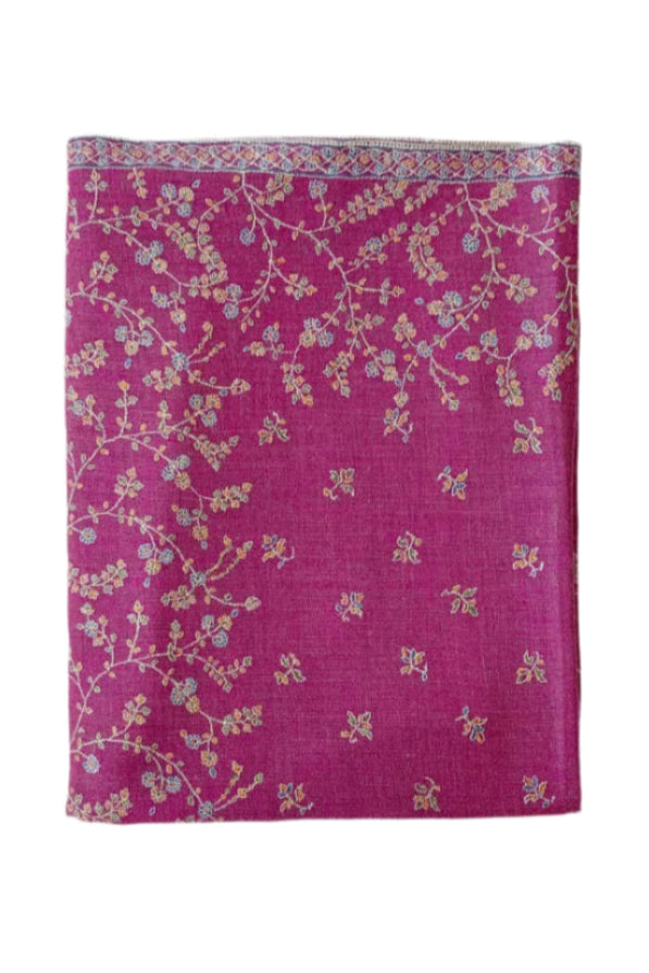 Large Embroidered Shawl - Pink