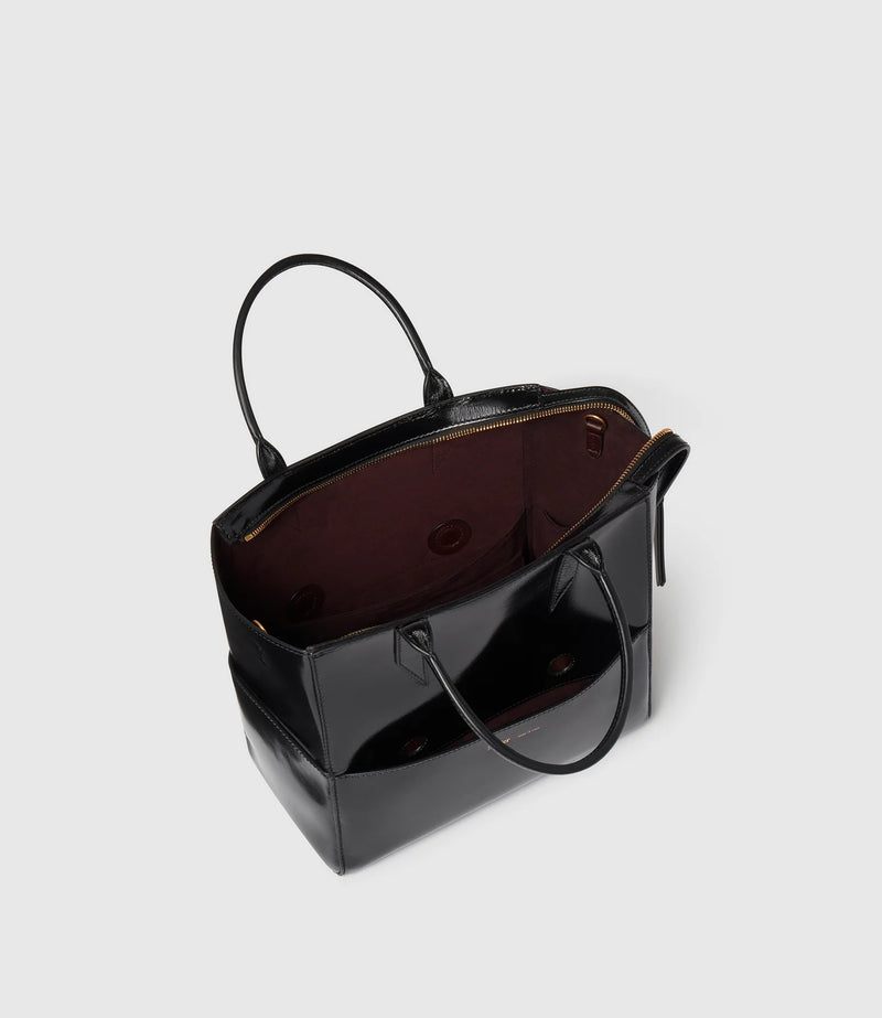 Incognito Crossbody - Black Glossy Calfskin