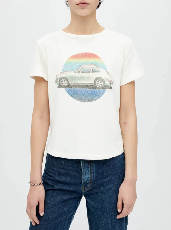 Classic Tee Stanley Mouse Car - Vintage White