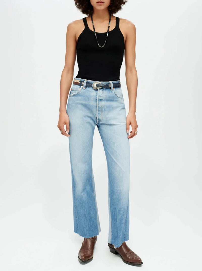 High Rise Wide Leg Crop - Indigo