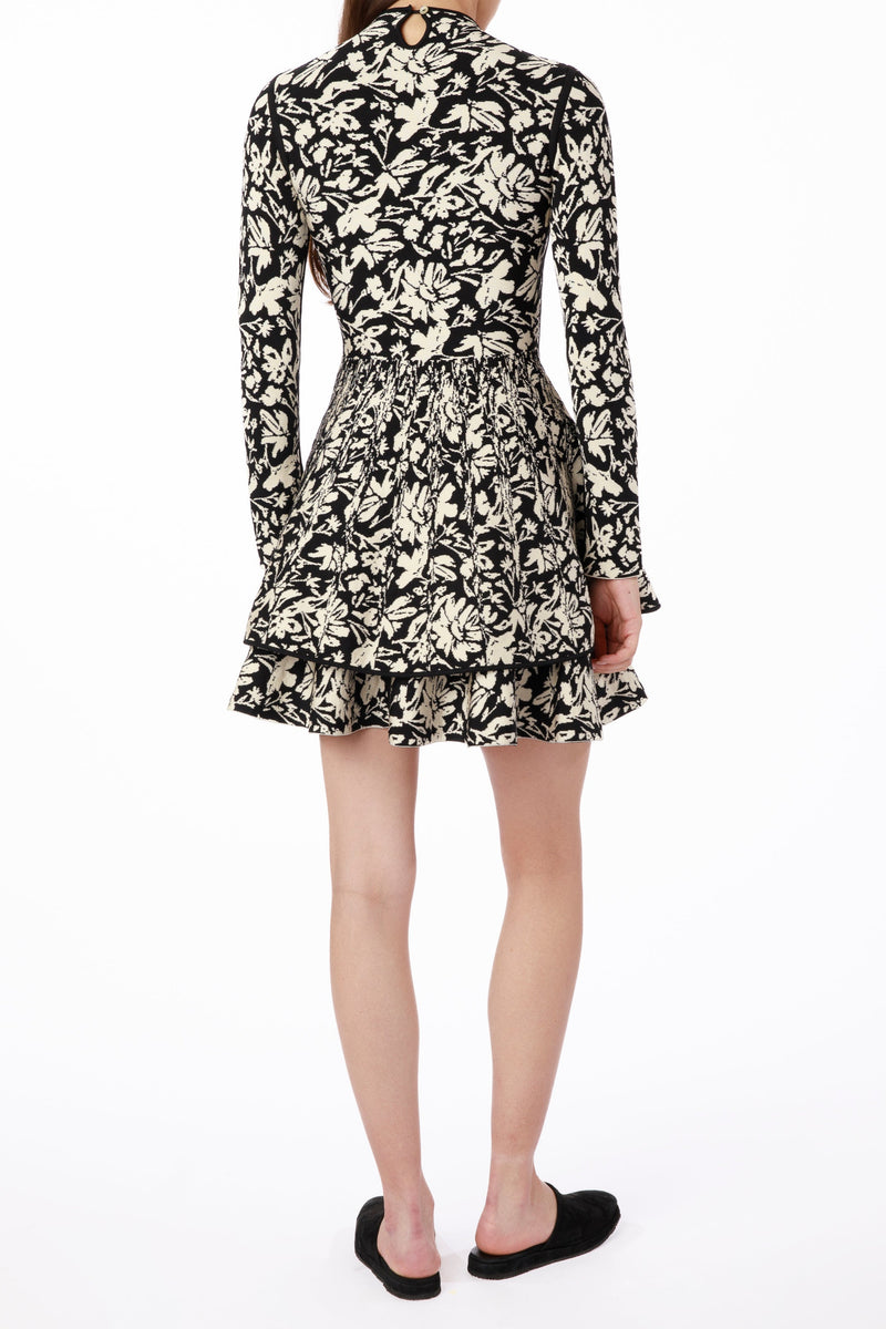 Rosalie Floral Tunic Dress - Black/Vanilla