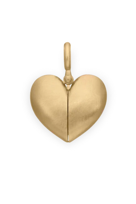 Baby "Paulette" Brushed Gold Open Heart Pendant