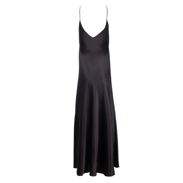 Mossy Maxi Slip Dress - Black