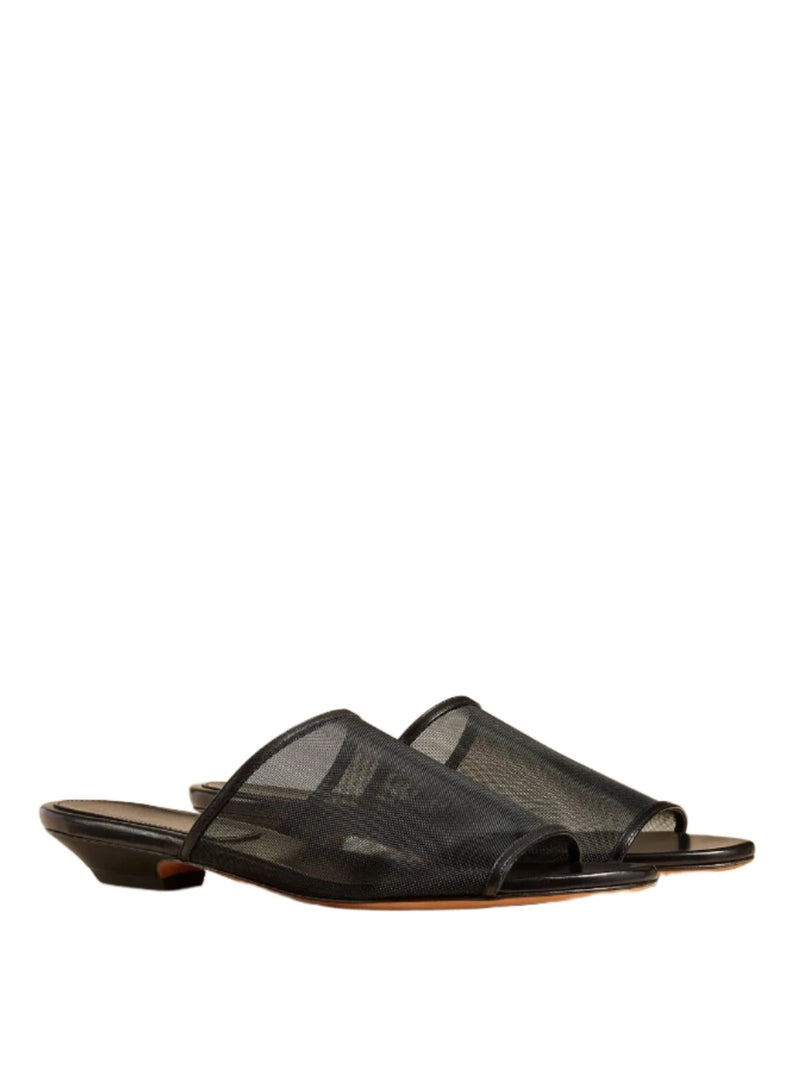 Marion Slide Flat Sandal - Black