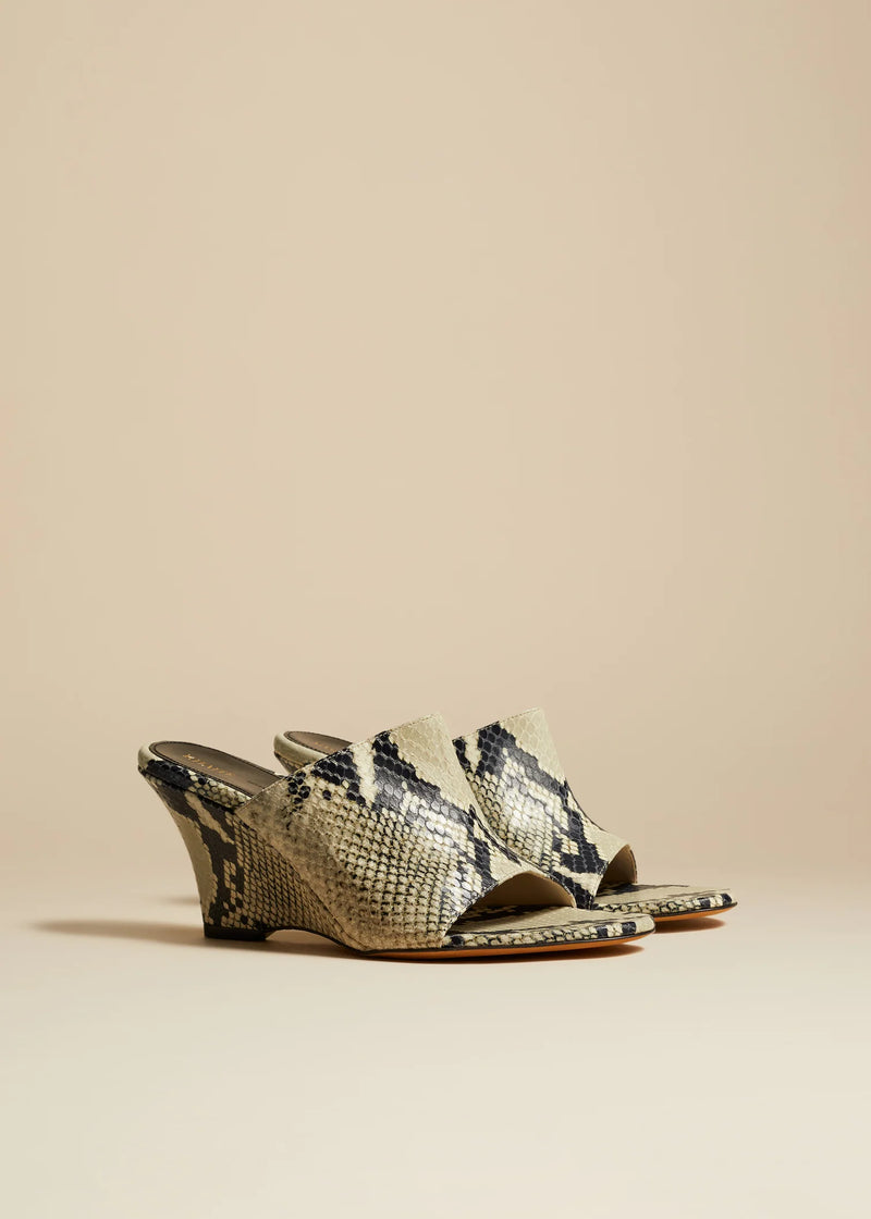 Marion Wedge - Natural Embossed Python