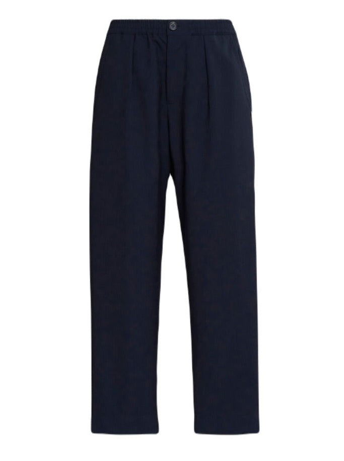 Tropical Wool Tapered Trousers - BluBlack