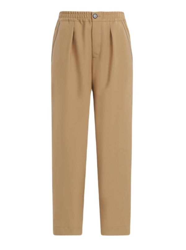 Tropical Wool Tapered Trousers - Dijon