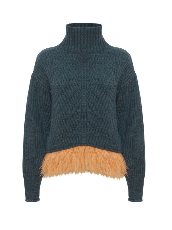High Kick Sweater With Feathers - Ottanio