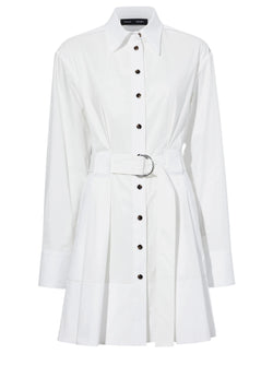 Viola Dress in Compact Poplin - White