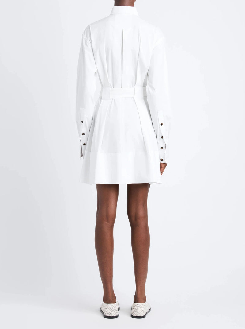 Viola Dress in Compact Poplin - White