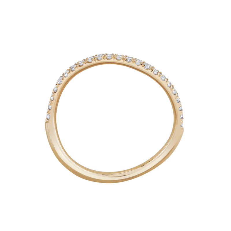 Pave Single Wave Ring