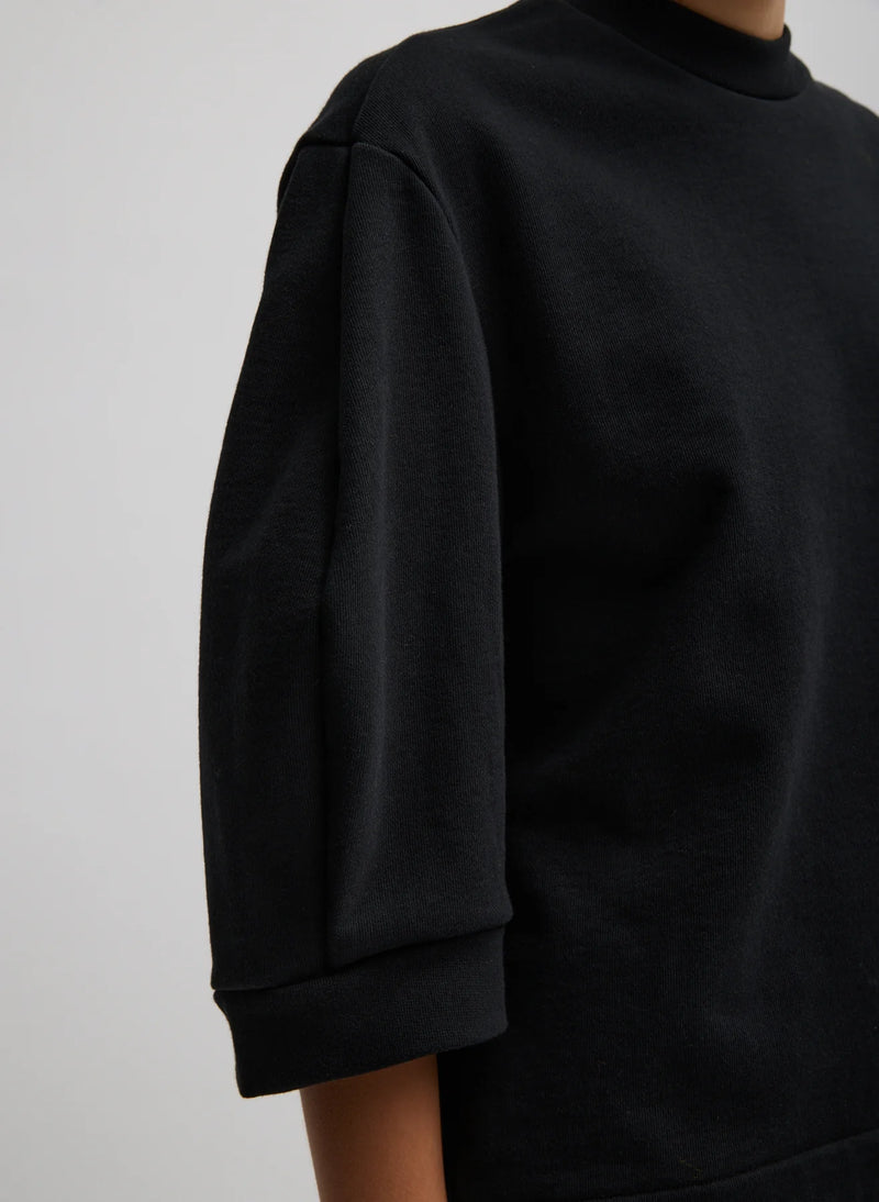Sculpted Short Sleeve Sweatshirt - Black