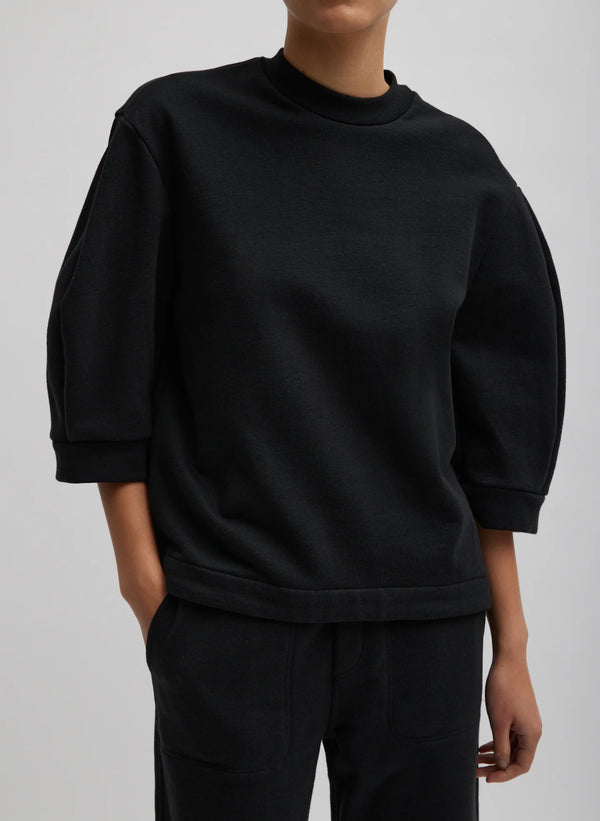Sculpted Short Sleeve Sweatshirt - Black