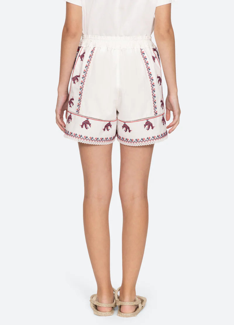 Beena Embroidered Shorts - White