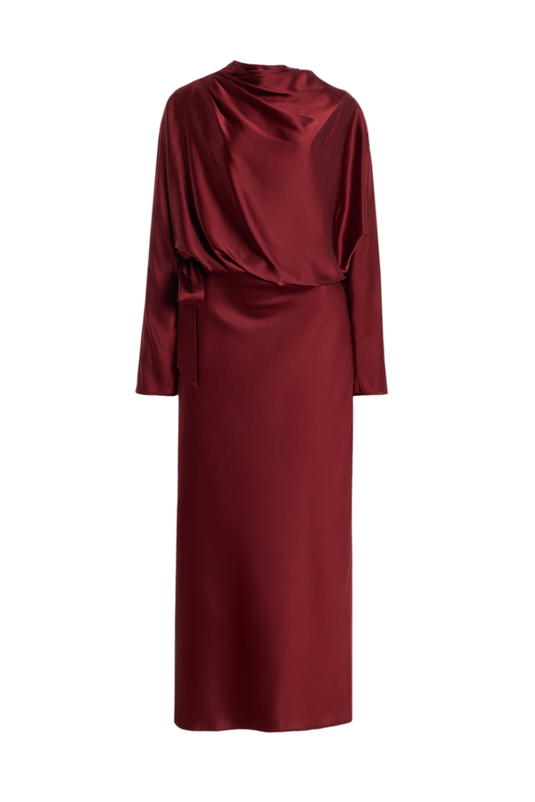 Phoebe Silk Dress - Sangria