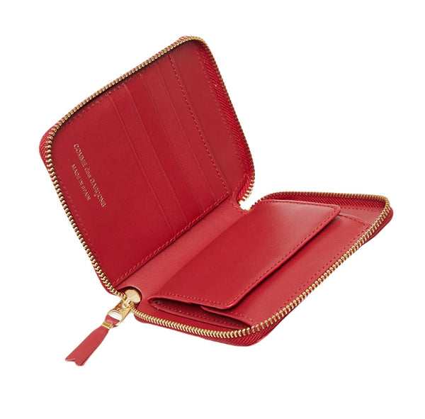 Classic Leather Zip Wallet - Red