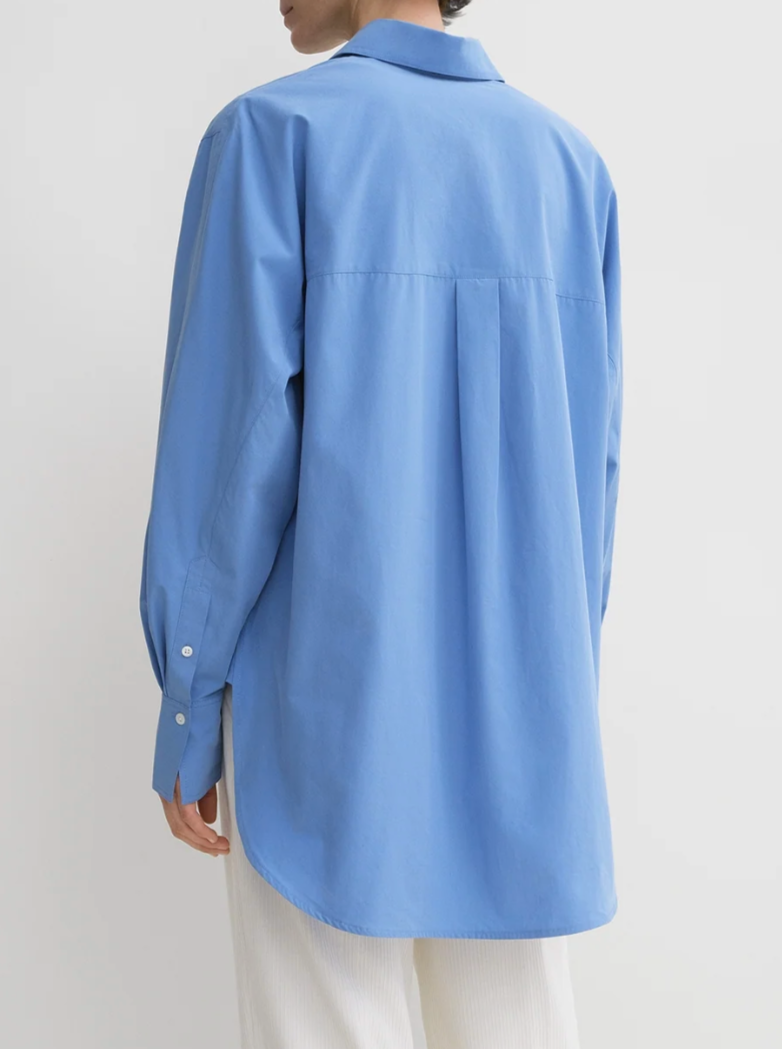 Kimono Sleeve Poplin Shirt - Cornflower