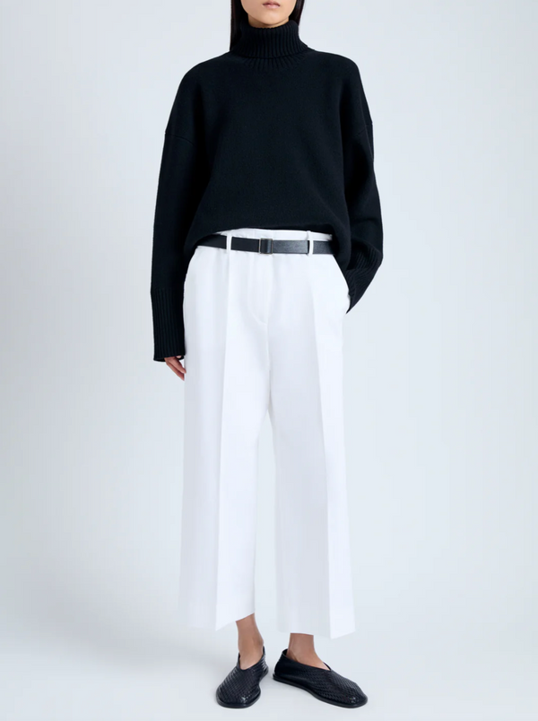 Amara Pant in Cotton Twill Suiting - Off-White