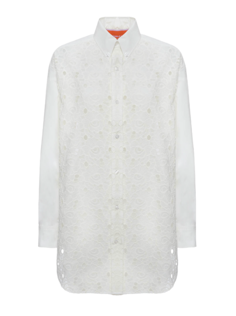 Lacey Better Than Your Boyfriend Shirt - Solid Ivory in Sangallo