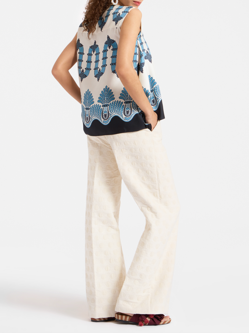 San Carlo Top - Scirocco Placée Ivory in Silk Twill