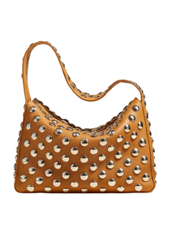 Elena Shoulder Bag w Silver Studs - Nougat