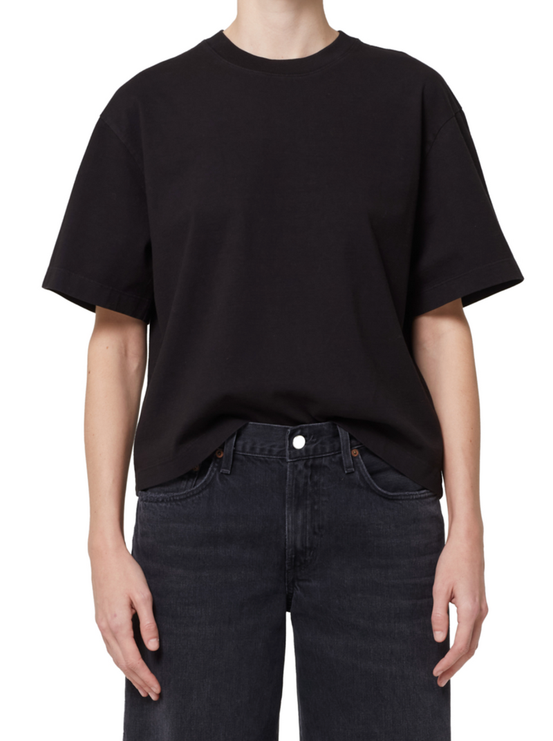 Sulma Drop Shoulder Tee - Black