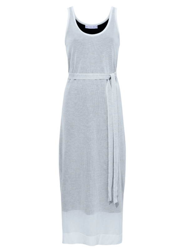 Simmons Sheer Knit Dress - Off White/Black