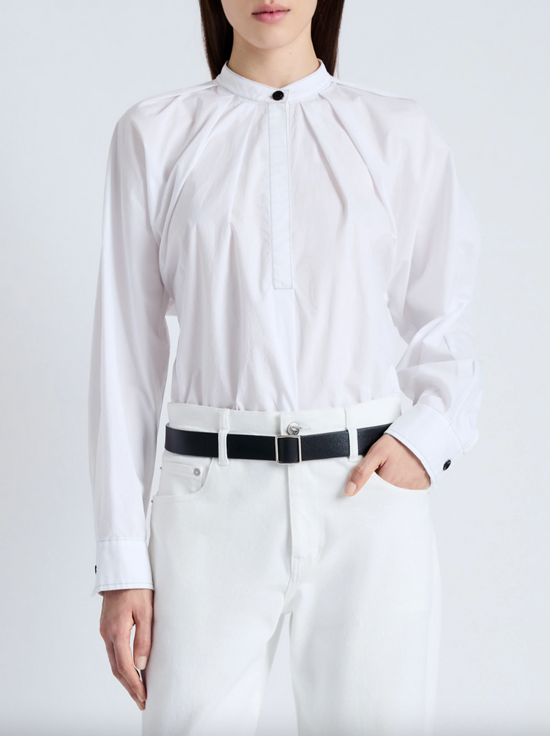 Carter Top In Tech Poplin - White