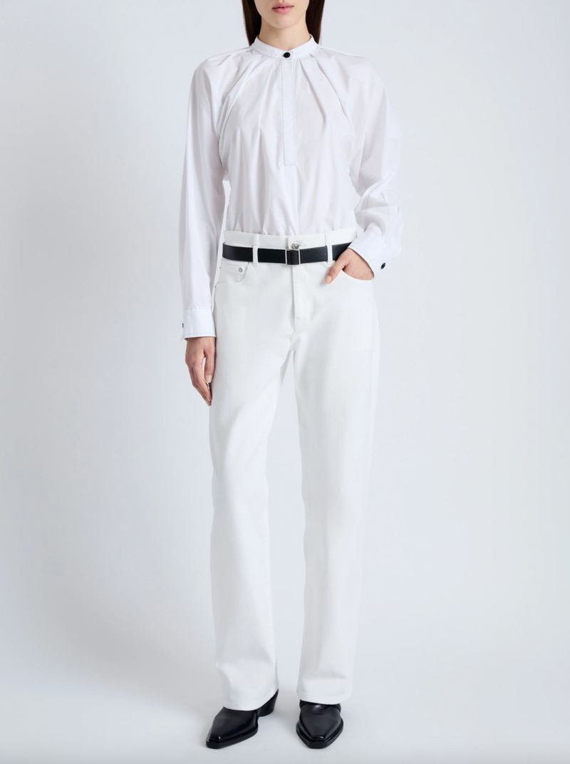 Carter Top In Tech Poplin - White