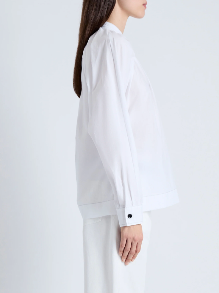 Carter Top In Tech Poplin - White