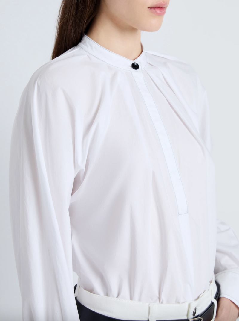 Carter Top In Tech Poplin - White