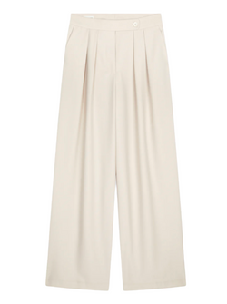 Pamplona Wool Gabardine Pants - Ecru