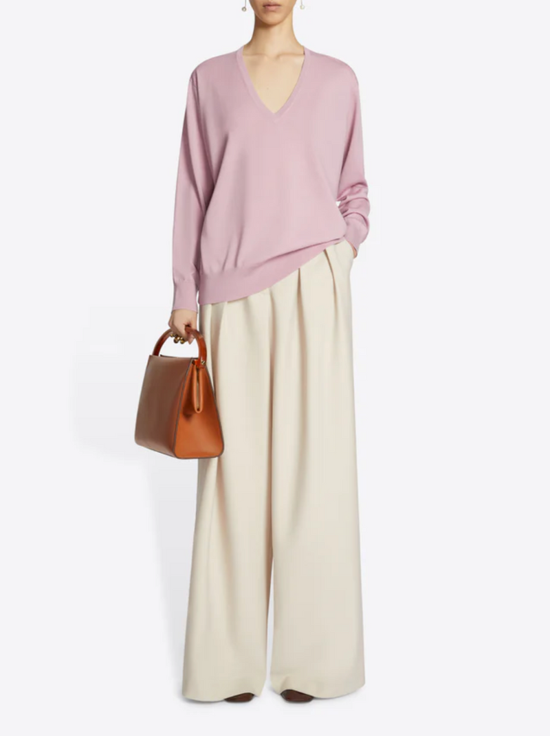 Pamplona Wool Gabardine Pants - Ecru