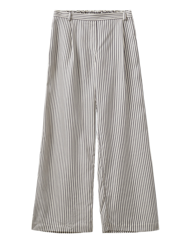 Vence Pants - Cream/Grey Stripes