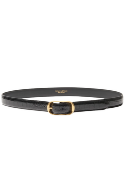 Reine Belt - Black Embossed Croc