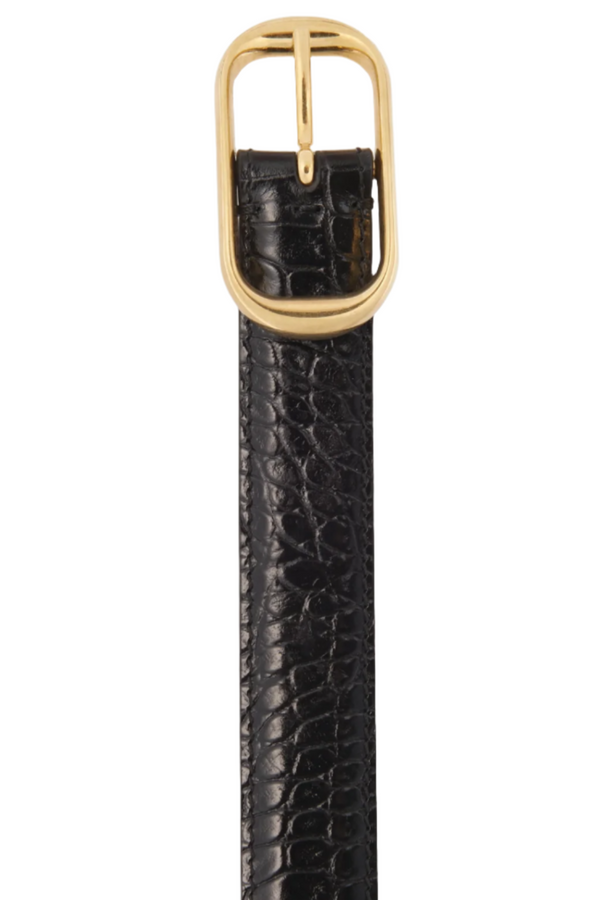 Reine Belt - Black Embossed Croc