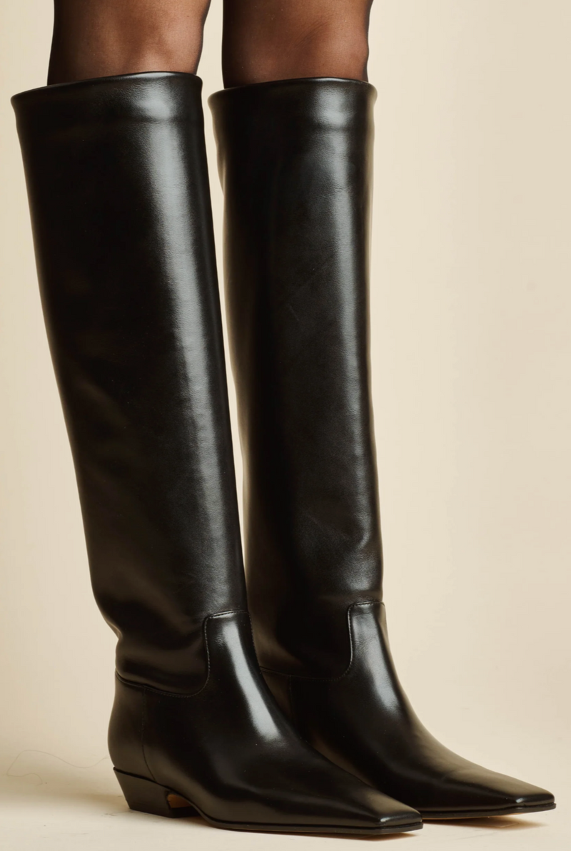 Marfa Flat Knee-High Boot - Black