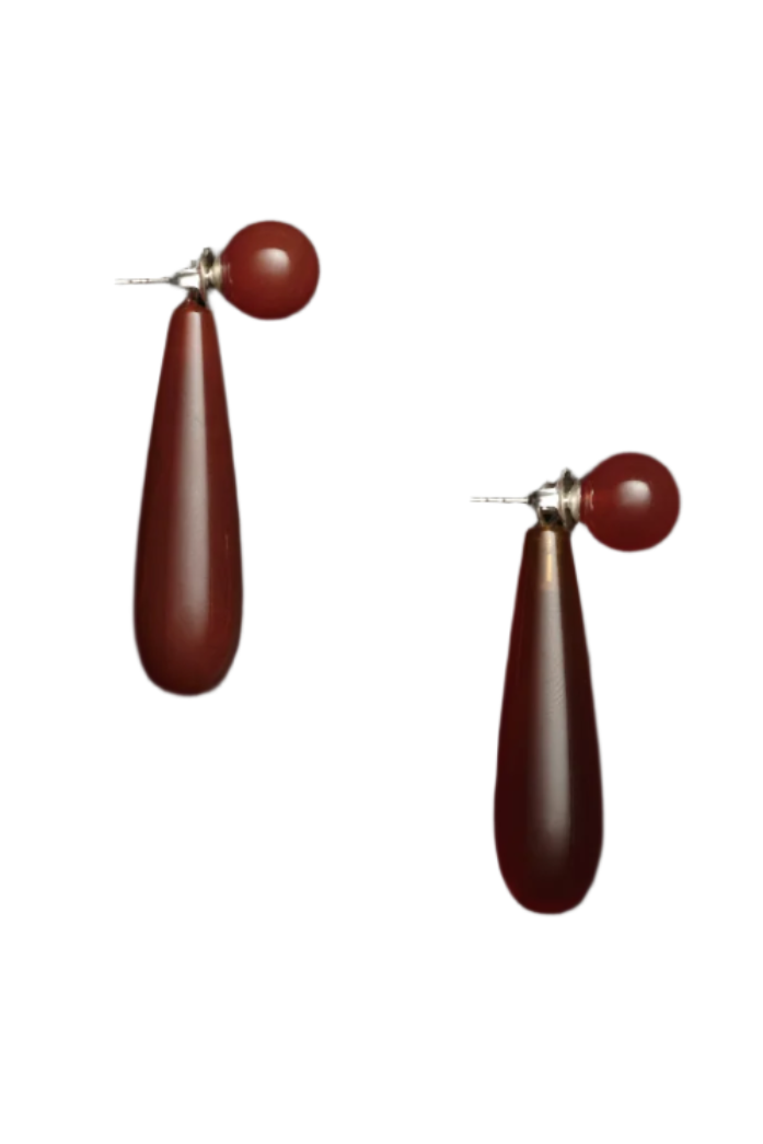 Small Angelika Earrings - Carnelian