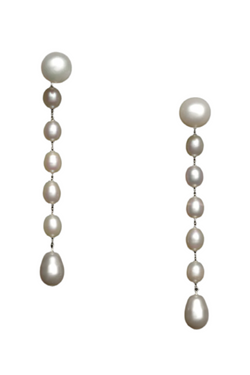 Medium Passante Earrings - White Pearl