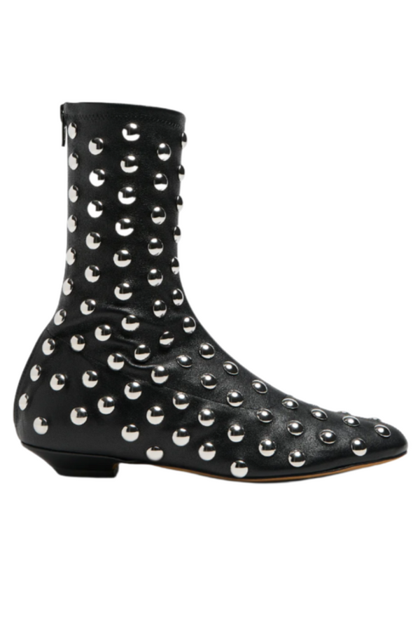 Apollo Studded Flat Boot - Black