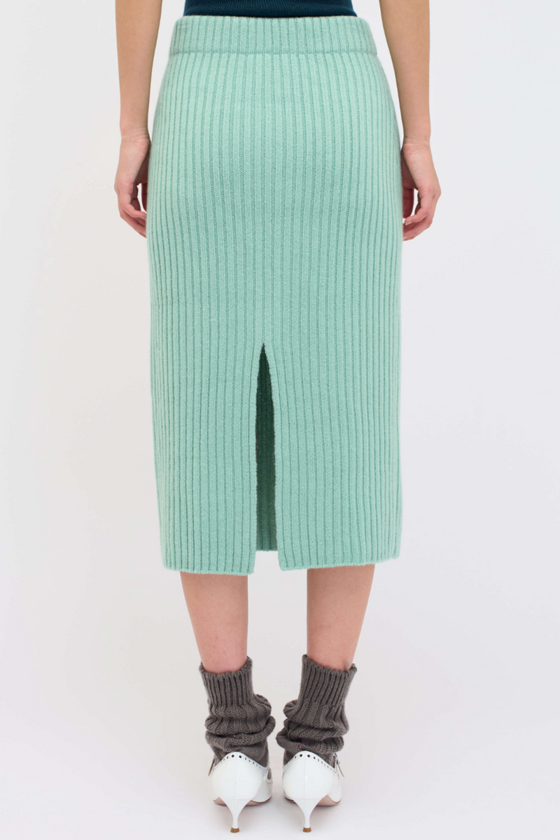 Ribbed Pencil Skirt - Mint