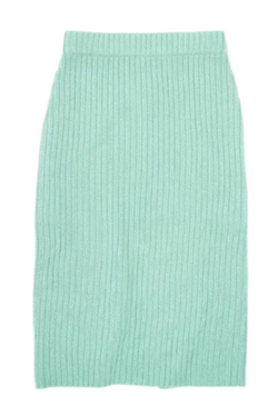 Ribbed Pencil Skirt - Mint