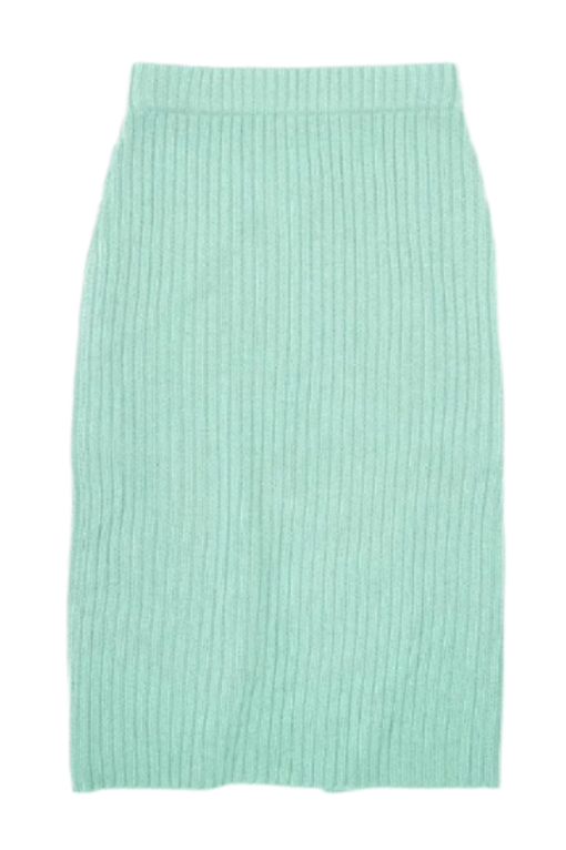 Ribbed Pencil Skirt - Mint