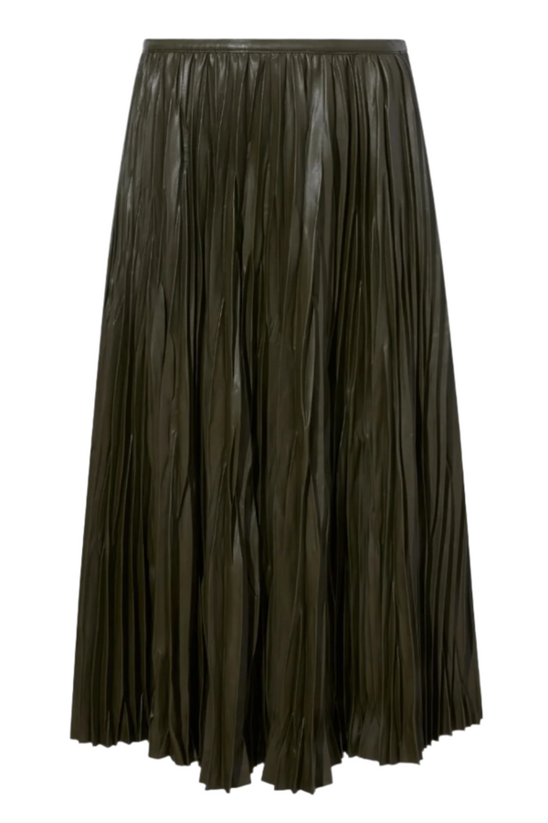 Rosalyn Skirt in Faux Leather - Dark Fern