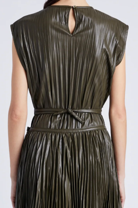 Lyra Top in Faux Leather - Dark Fern