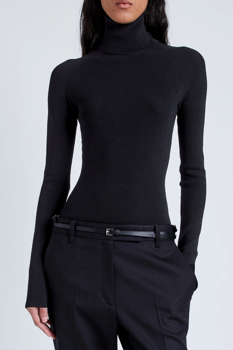 Fox Top in Matte Viscose Rib - Black