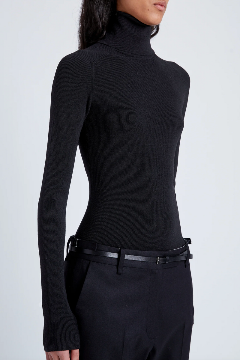 Fox Top in Matte Viscose Rib - Black