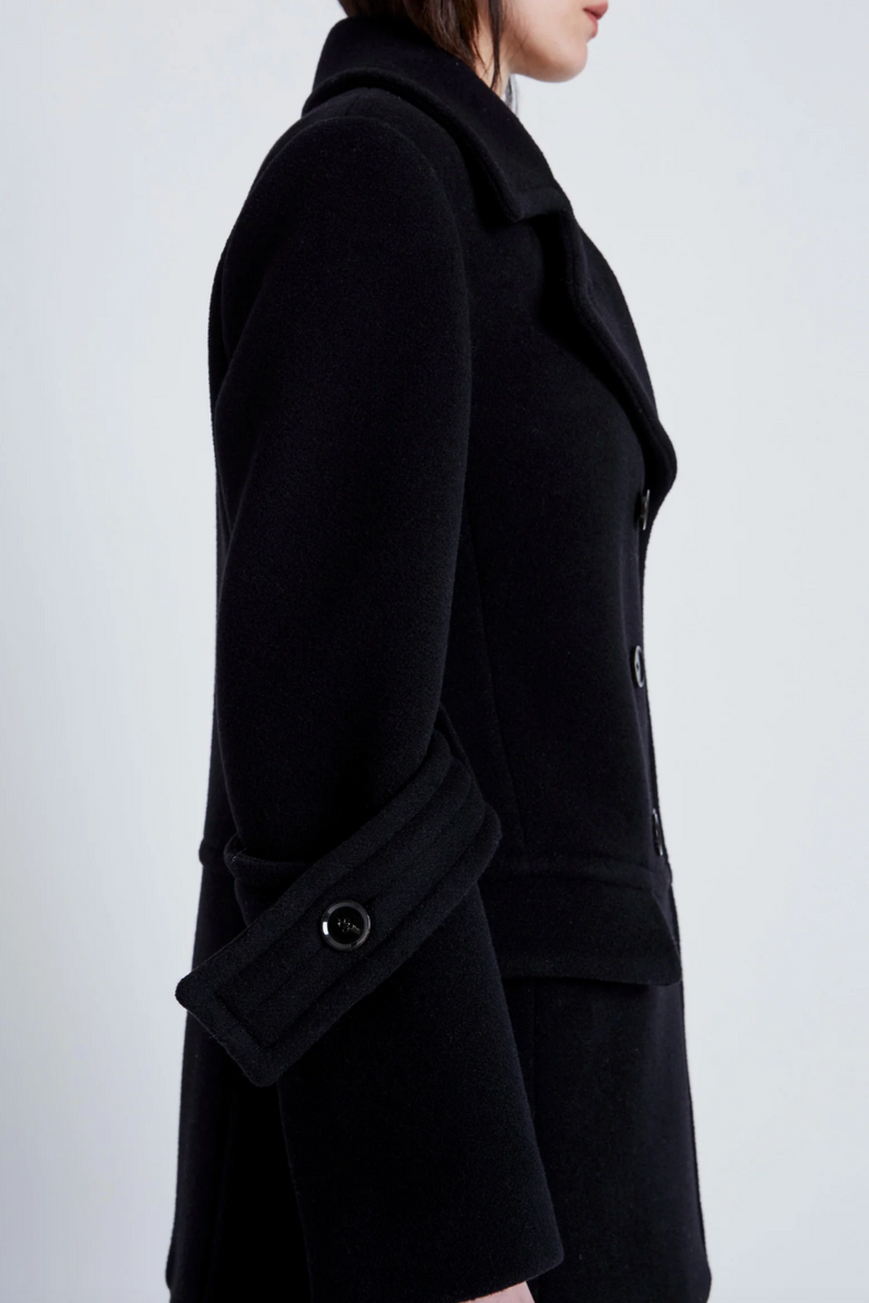 Rowen Coat in Eco Double Face Wool - Black