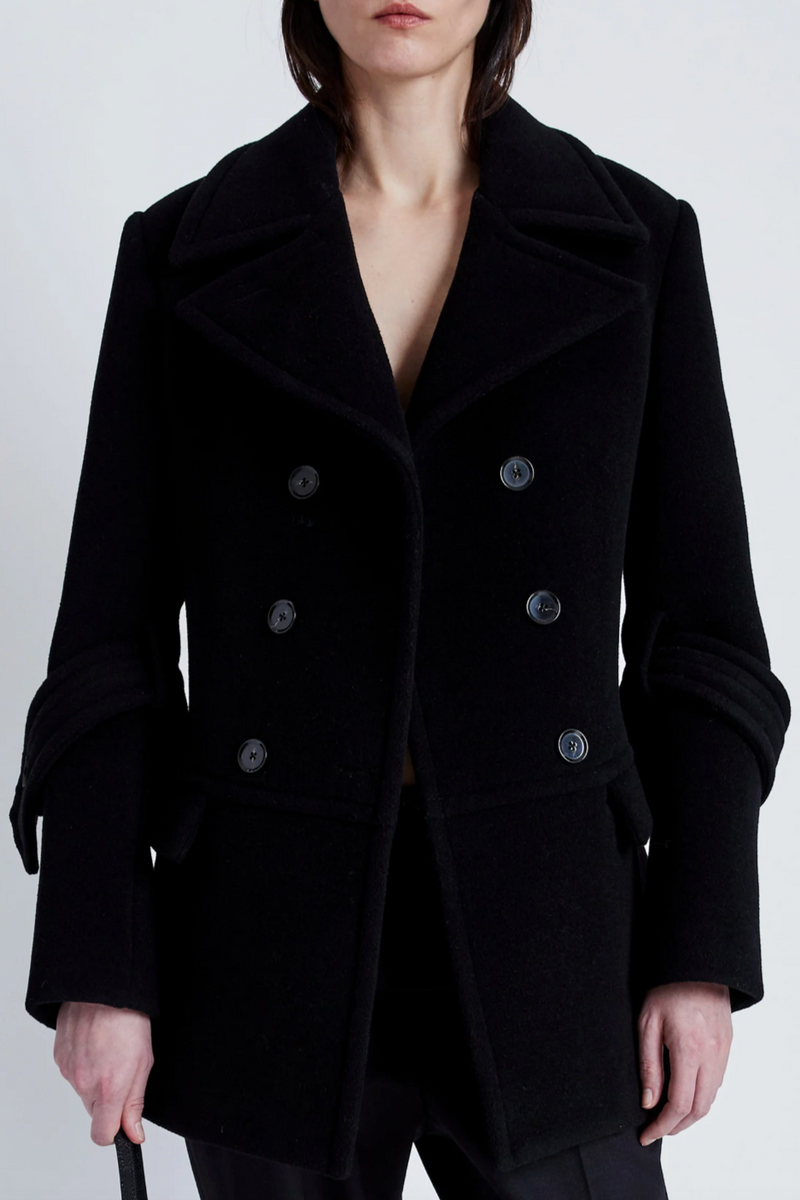 Rowen Coat in Eco Double Face Wool - Black